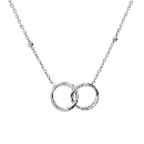 Collier Argent 925 Double Cercle Entremêlé