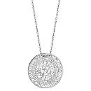 Collier Argent 925 Pendentif Rond Motif Découpé