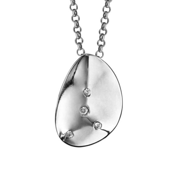 Collier Argent 925 Pendentif Zirconium Sertis