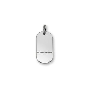 Pendentif Argent 925 Plaque Militaire GI Trouée Modèle Petit