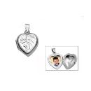 Pendentif Argent 925 Cassolette Petit Coeur avec Motifs