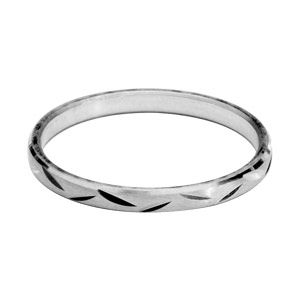 Bague Alliance Argent 925 Ciseléee 2 mm