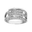 Bague Argent 925 et Zirconium Sertis Multi-Rangs Large