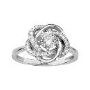 Bague Argent 925 Zirconium Central + Oxydes Micro-Sertis Fleur