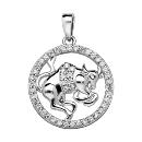 Pendentif Argent 925 Zodiaque Taureau Zirconium 