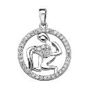 Pendentif Argent 925 Zodiaque Verseau Zirconium 