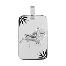 Pendentif Argent 925 Plaque Militaire Diamantée Zodiaque Sagittaire