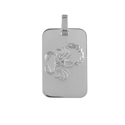 Pendentif Argent 925 Zodiaque Plaque GI Scorpion