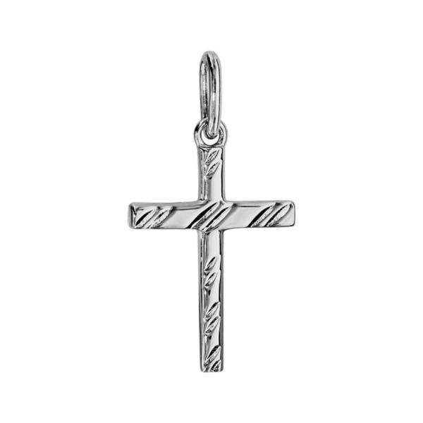 Pendentif Argent 925 Croix Diamanté 20 mm