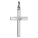 Pendentif Argent 925 Croix Grand Modele Etoile Diamanté 27 mm