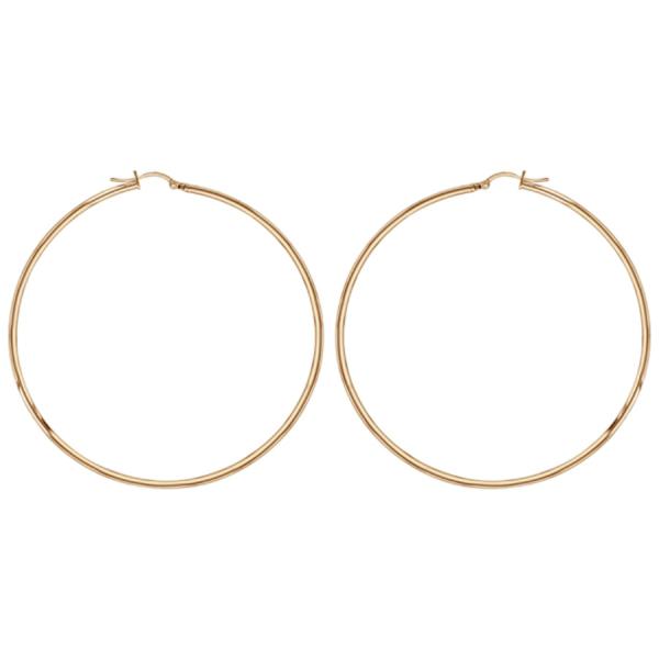 Créoles Acier 316L Jaune Fil 2 mm Diam. 70 mm