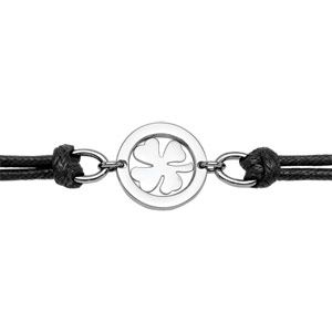 Bracelet Acier 316 L et Cordon Coton Trèfle