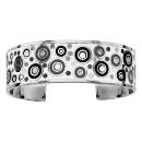 Bracelet Acier 316 L avec Nacre Motif Rond Résine Noire