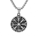 Collier Acier 316 L Pendentif Rond Viking Rune Celtique