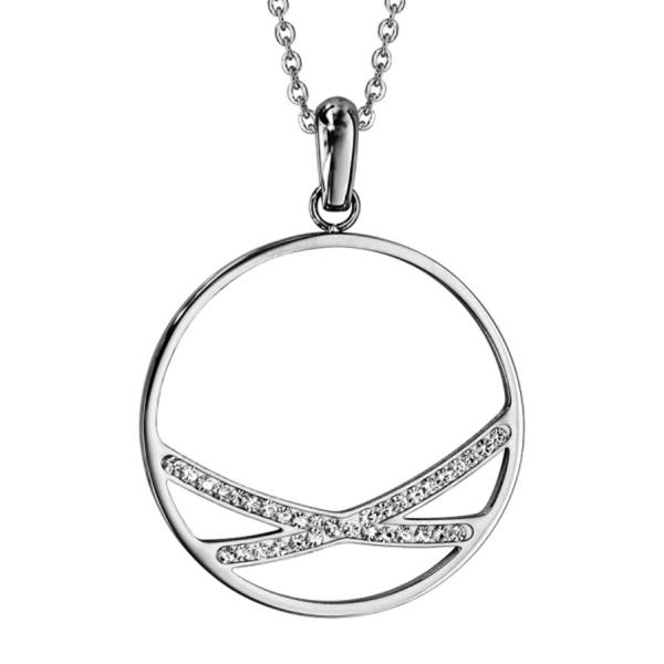 Collier Acier 316 L Cercle 2 Branches avec Strass