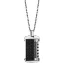 Collier Acier 316 L Pendentif Noir avec Cables Gris