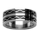 Bague Homme Acier 316 L  Vague