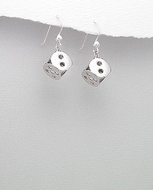 Boucles d'oreilles Argent 925 Dé