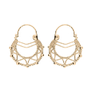 Boucles d'oreilles Plaqué Or Créoles Ethniques 18 mm