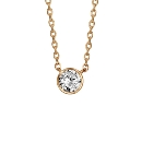 Collier Plaqué Or 925 Zirconium Blanc Serti Clos