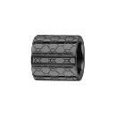 Charms Acier 316L Forme Tube Motif Alvéoles Noir 