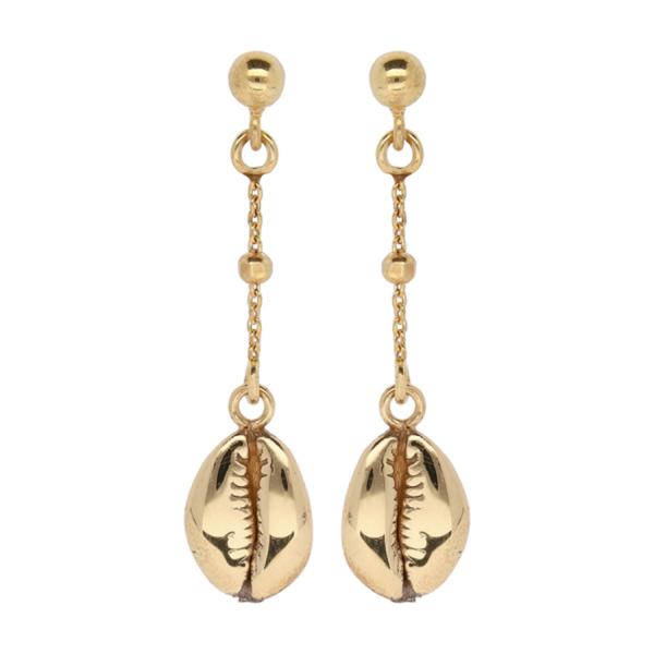Boucles d'oreilles Argent 925 et Dorure Jaune Coquillage 