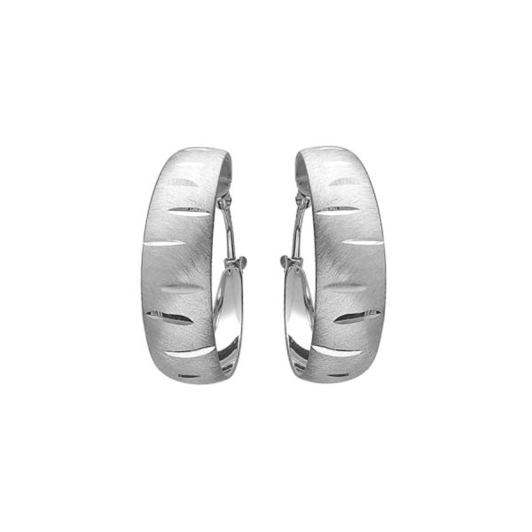 Boucles d'oreilles Argent 925 Créole Striée 20 mm