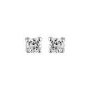 Boucles d'oreilles Argent 925 et Zirconium 4 Griffes Rond 2 mm