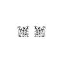 Boucles d'oreilles Argent 925 et Zirconium 4 Griffes Rond 2 mm