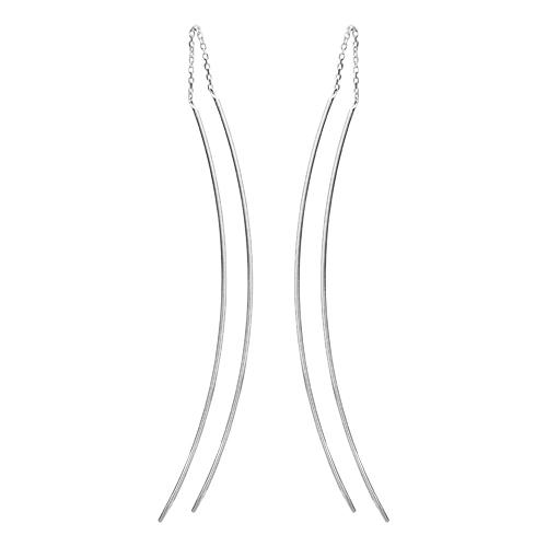 Boucles d'oreilles Argent 925 Longues Double Baguettes