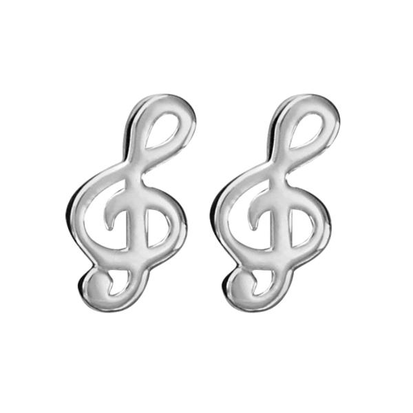 Boucles d'oreilles Argent 925 Clef de Sol 