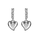 Boucles d'oreilles Argent 925 Coeur avec Barette Zirconium