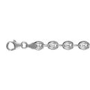 Bracelet Argent 925 Maille Grains de Café Creuse 6 mm