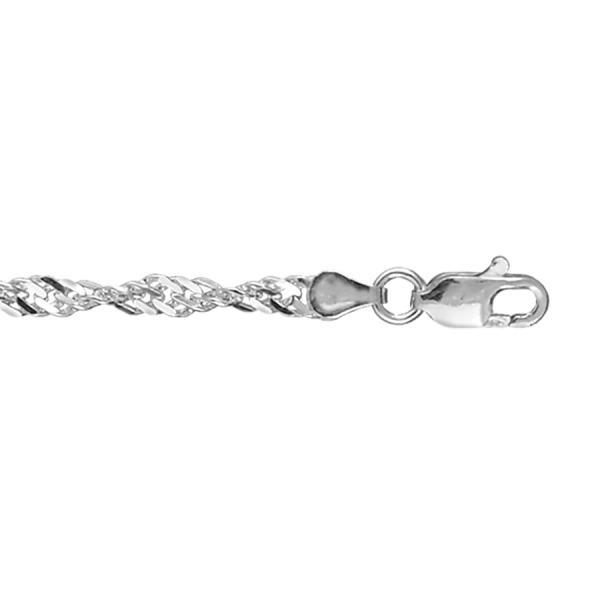 Bracelet Argent 925 Maille Singapour 3 mm 18 cm