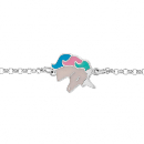 Bracelet Argent Rhodie Licorne Résine Blanche et Pastel