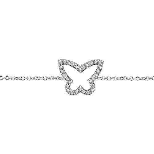 Bracelet Argent 925 et Zirconium Papillon Ajouré