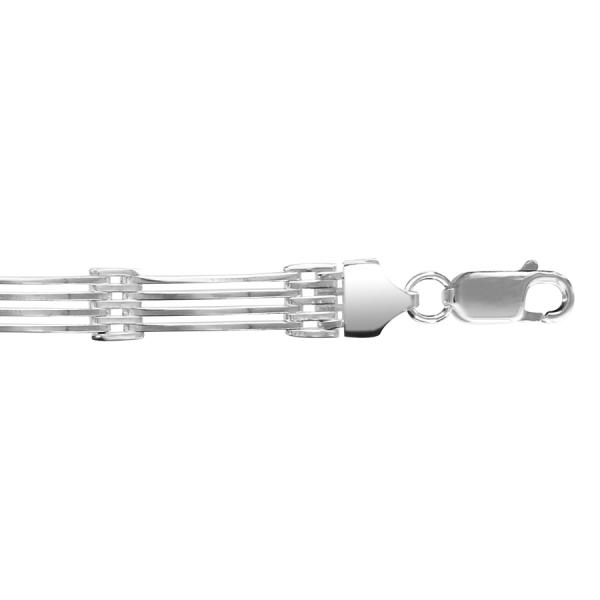 Bracelet Argent 925 Homme 4 Rangs 19,5 cm