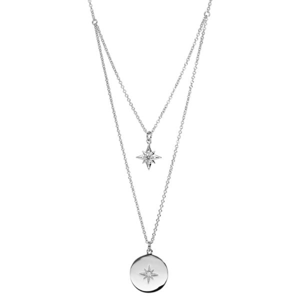 Collier Argent 925 Double Rang Etoile Zirconium