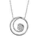 Collier Argent 925 et Zirconium Pendentif Spirale