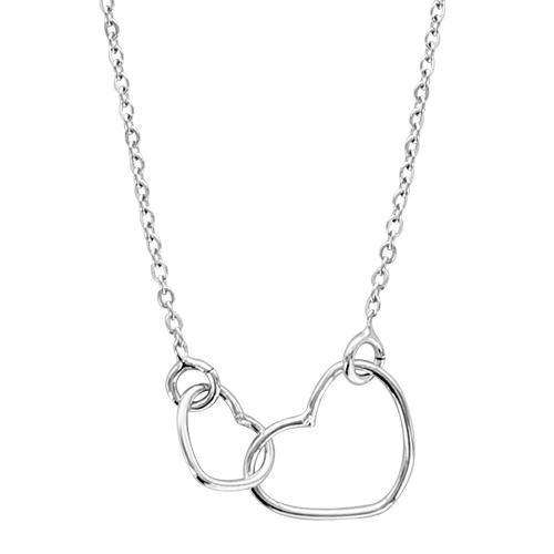 Collier Argent 925 Double Coeurs