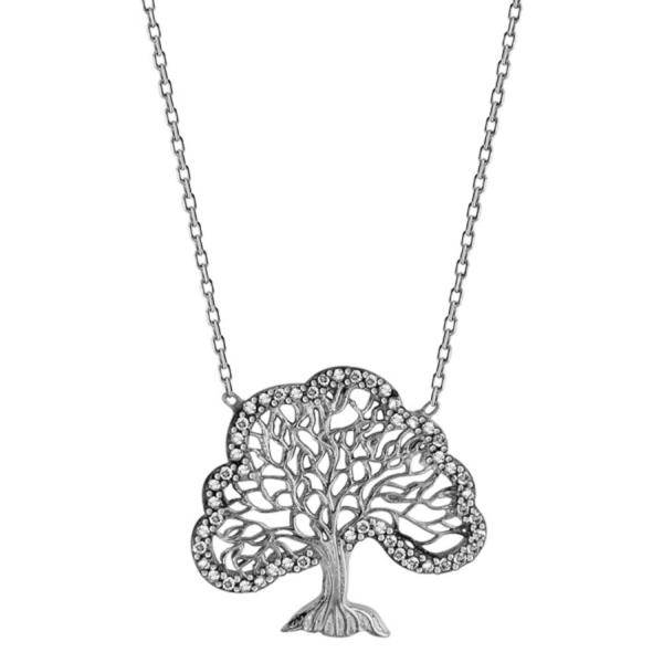 Collier Argent 925 Arbre de Vie avec Zirconium Sertis 