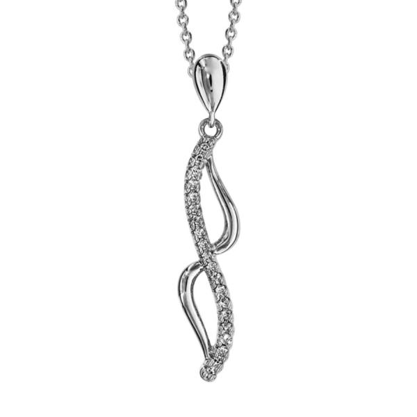 Collier Argent 925 Volute avec Zirconium Sertis Blanc