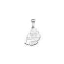 Pendentif Argent 925 Carte Ile Maurice