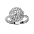 Bague Argent 925 Boule et Zirconium Blanc