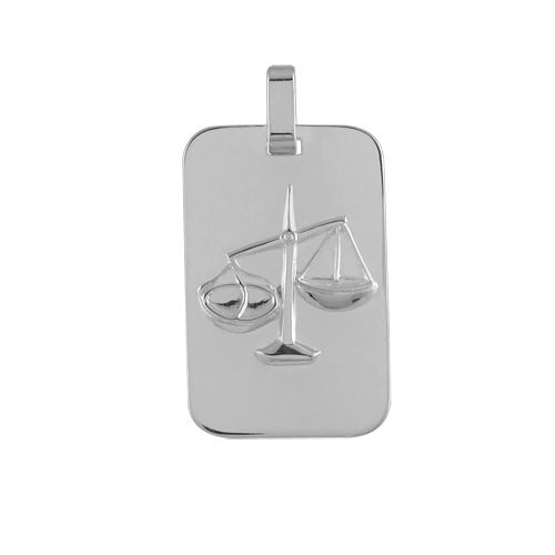 Pendentif Argent 925 Zodiaque Plaque GI Balance