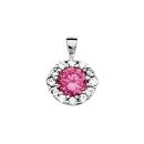 Pendentif Argent 925 et Zirconium Central Rose