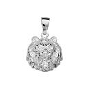Pendentif Argent 925 Tête de Lion Zirconium Blanc 