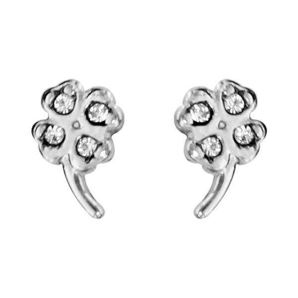 Boucles d'oreilles Acier 316 L Enfant Fleur avec Zirconium