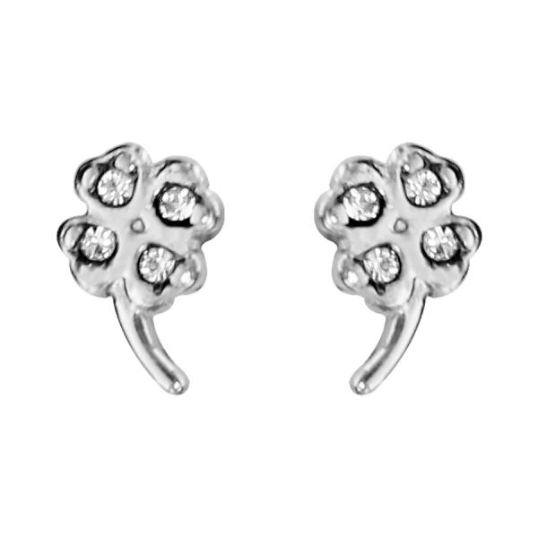 Boucles d'oreilles Acier 316 L Enfant Fleur avec Zirconium