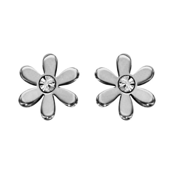 Boucles d'oreilles Acier 316 L Enfant Zirconium Fleur Marguerite